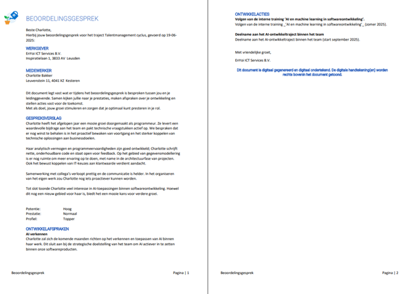 Beoordelingsgesprek workflowmutatie