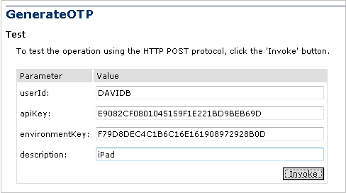 App_Cnr App connector token toevoegen via webservice - Generate OTP