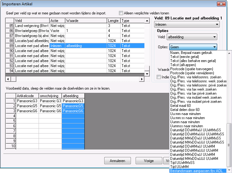 App_AFAS Remote gegevens importeren (AOL)
