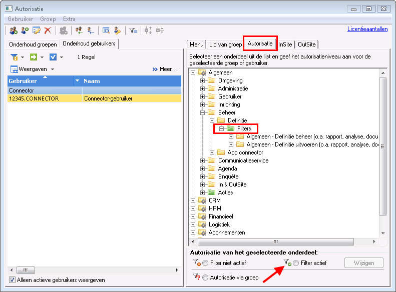 App_Conn GS Lokaal gebruiker toevoegen en autoriseren - menu