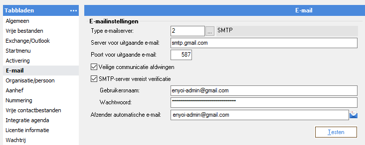 Bas_Emailserver en afzender instellen (proc Gmail)