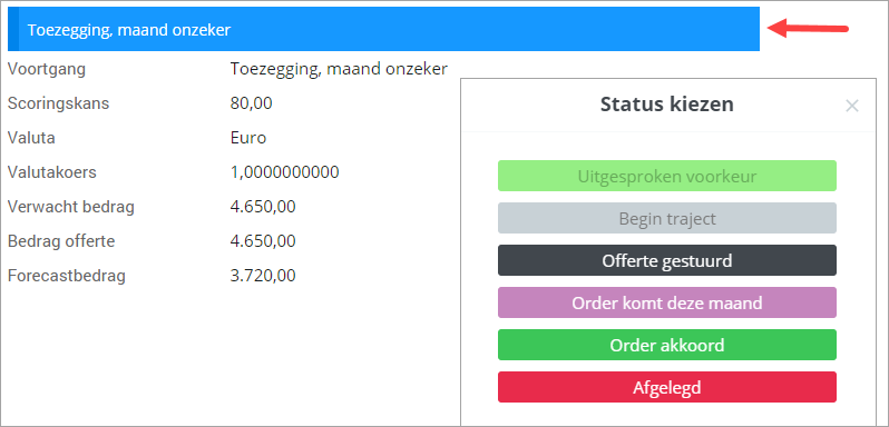 Ins_Forecast in InSite (30 status wijzigen)
