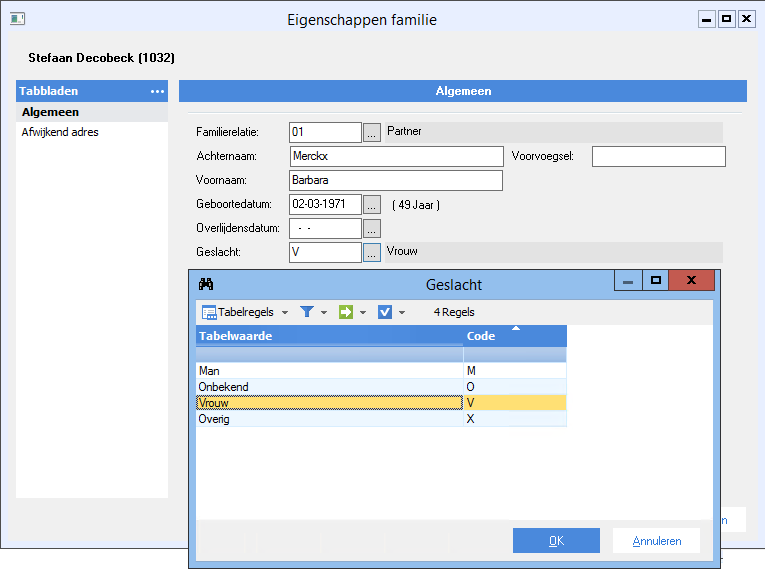 Crm_Titel/aanhef Nieuw in Profit 15 (familie)