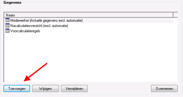 App_Gegevensverzameling selecteren - nieuw