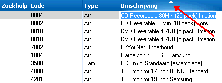 Dat_Regels sorteren in het boekingsvenster - 1kolom