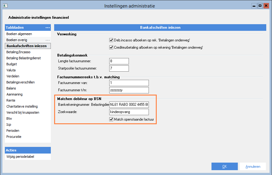 Fin_Bankafschriften afletteren op BSN-nummer inrichten (10)