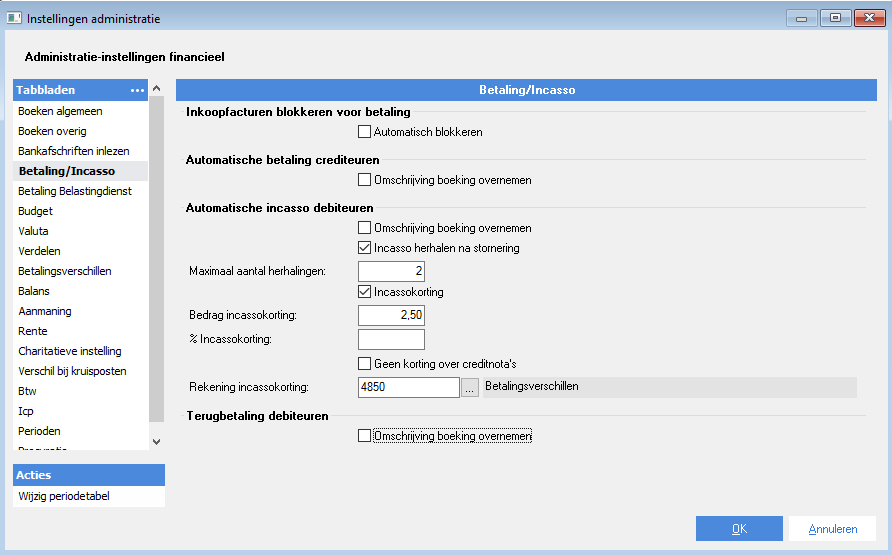 Fin_Instellingen automische incasso inrichten