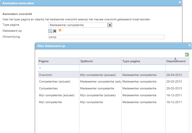 Hrm_Menu-item aanmaken voor competenties in InSite (10)