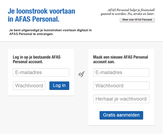 Pay_Medewerkers uitnodigen voor AFAS Personal