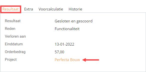 Pro_Project toevoegen via gescoorde forecast (40) Raadplegen  in InSite