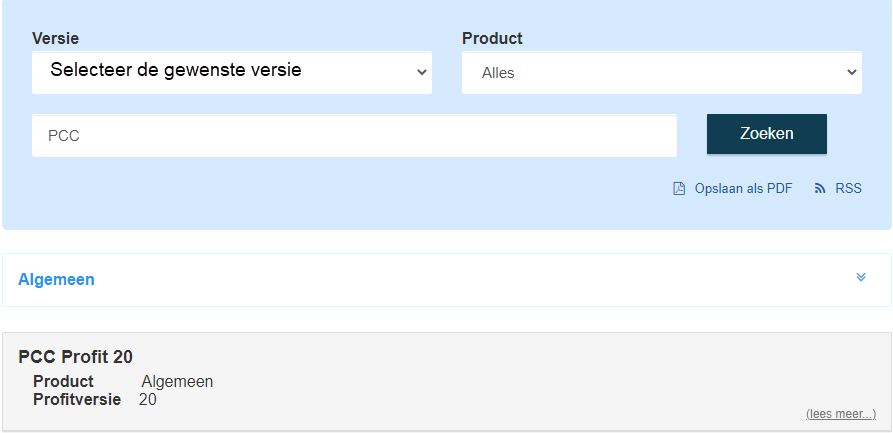 Str_Releasenote raadplegen - Select